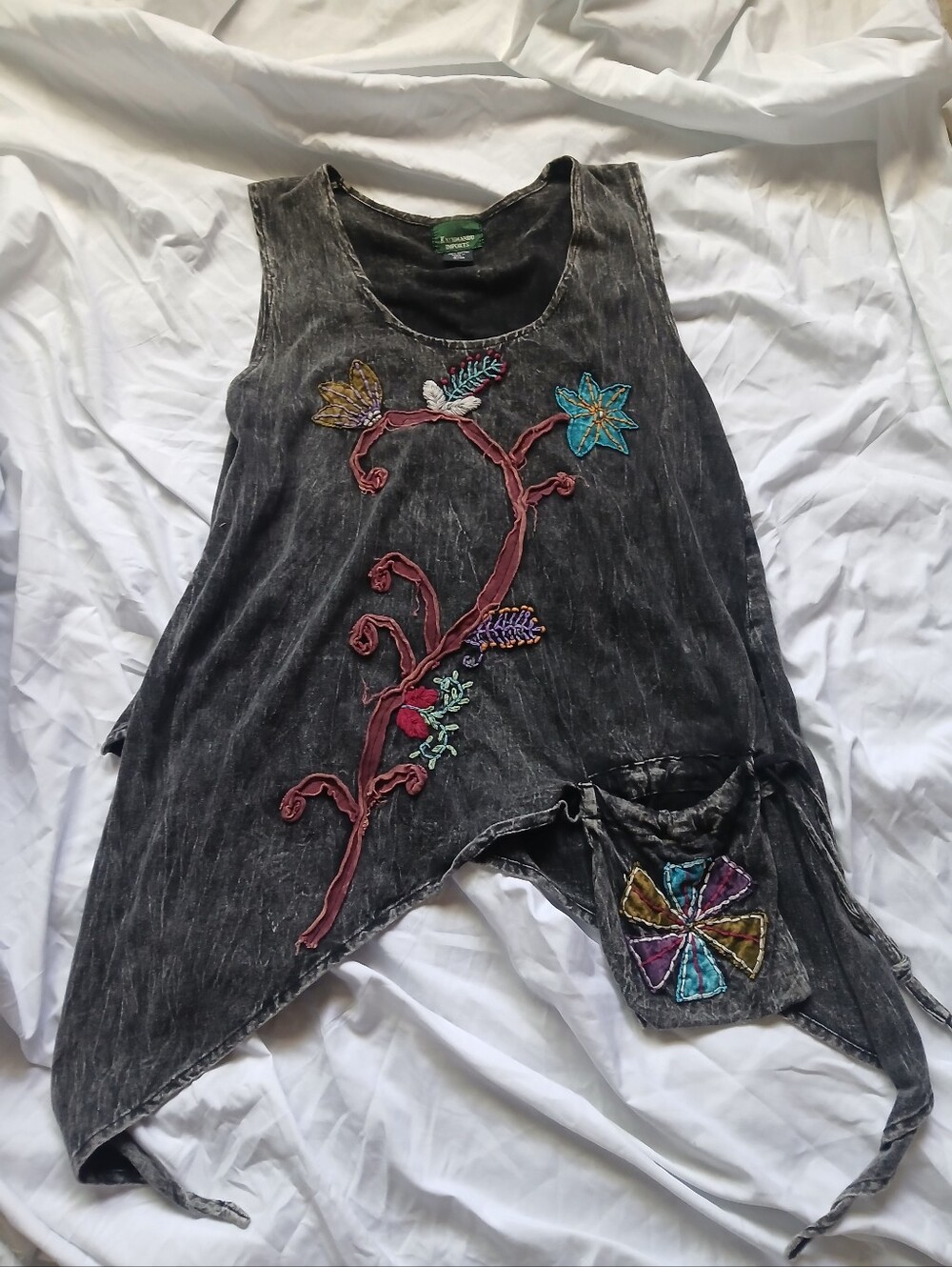 Kathmandu Imports Boho Embroidered Tank Top